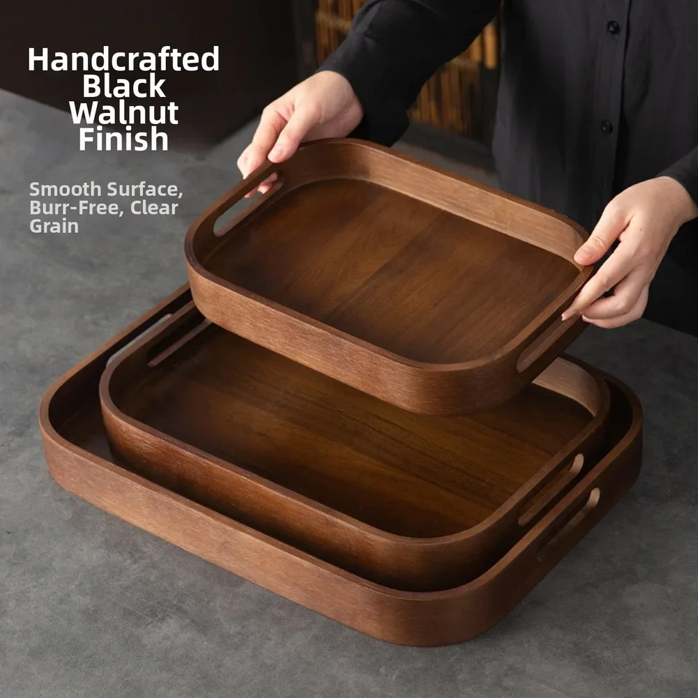 Wooden Serving Tray - Vassoio da tè in legno con