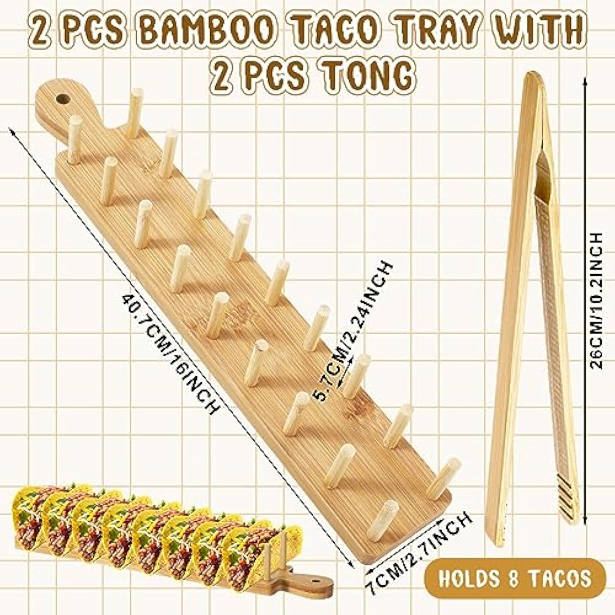 Set di 4 Supporti per Tacos in - Wooden Serving Tray recensione e prezzo