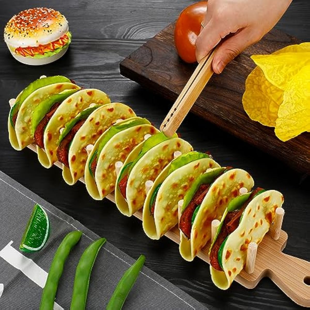 Set di 4 Supporti per Tacos in - Wooden Serving Tray recensione e prezzo
